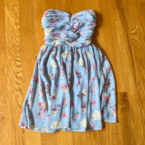 Strapless flowered dress